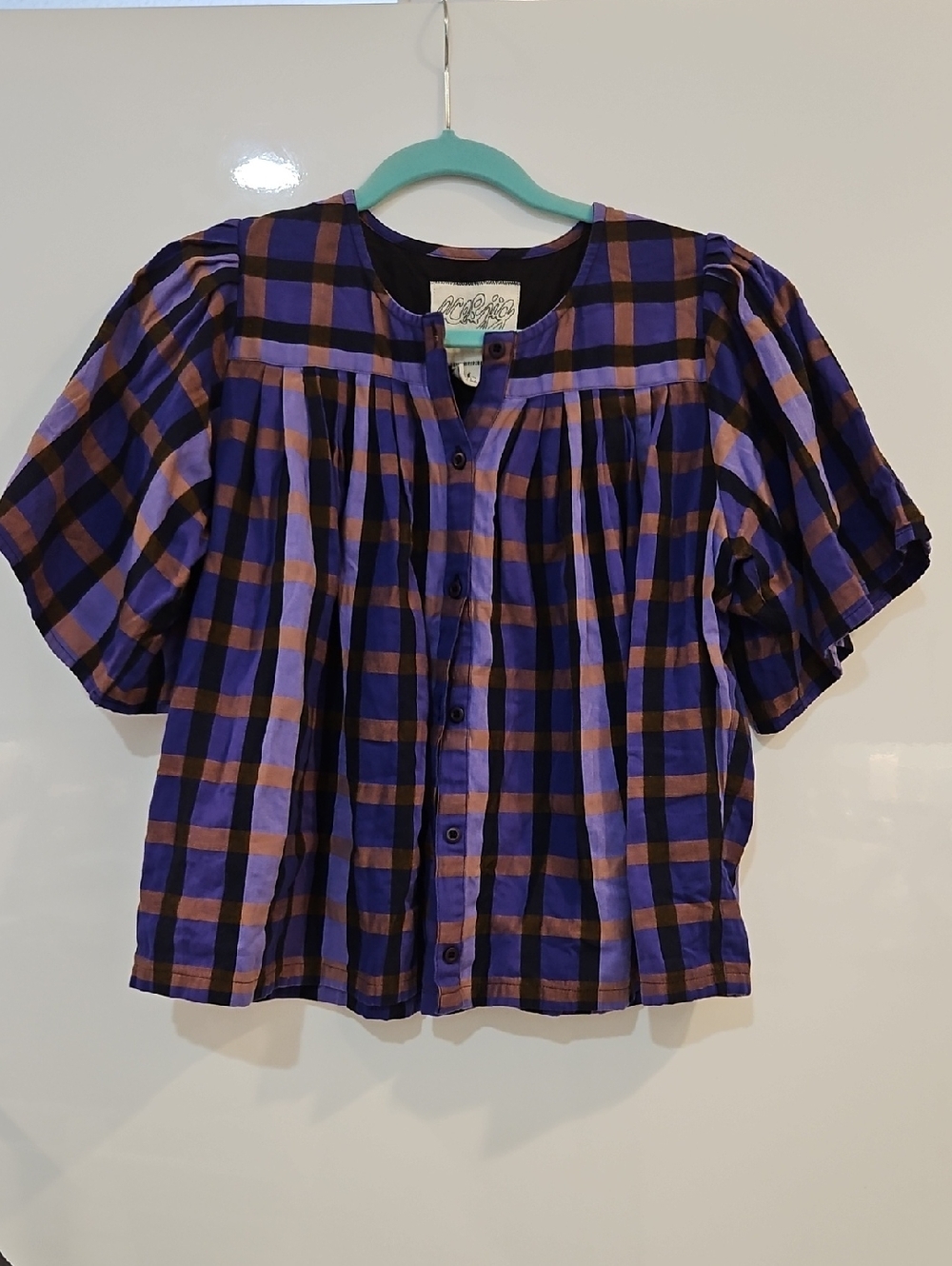 Ace & Jig Plaid Button Front Top